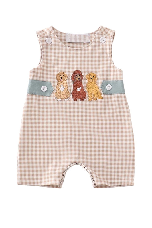 GINGHAM PUPPY EMBROIDERY BOY JONJON