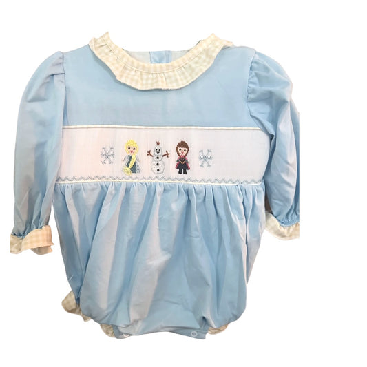 Frozen Light Blue Handsmocked Bubble
