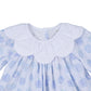 Adorable applique pumpkin girls set in blue