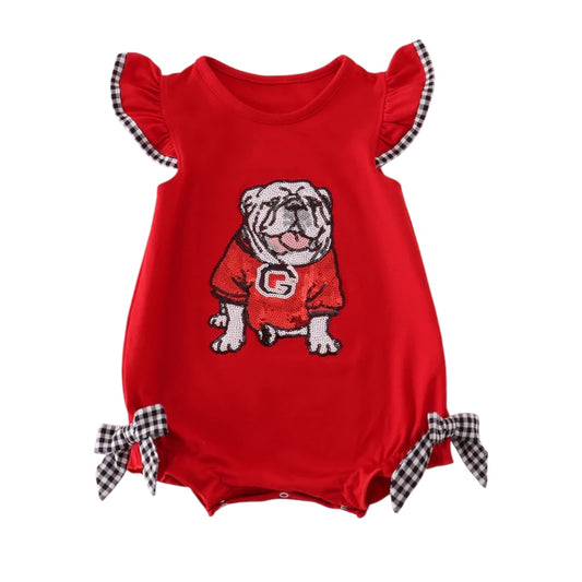 RED GEORGIA BULLDOG SEQUIN BUBBLE