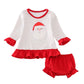 RED CHRISTMAS SANTA CLAUS APPLIQUE STRIPE GIRL BLOOMER SET