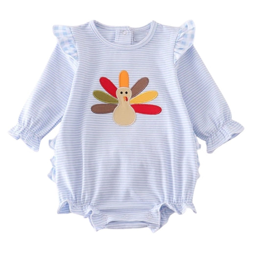 Premium Blue turkey embroidery girl bubble
