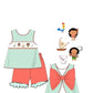 Handsmocked Island friends Short Set