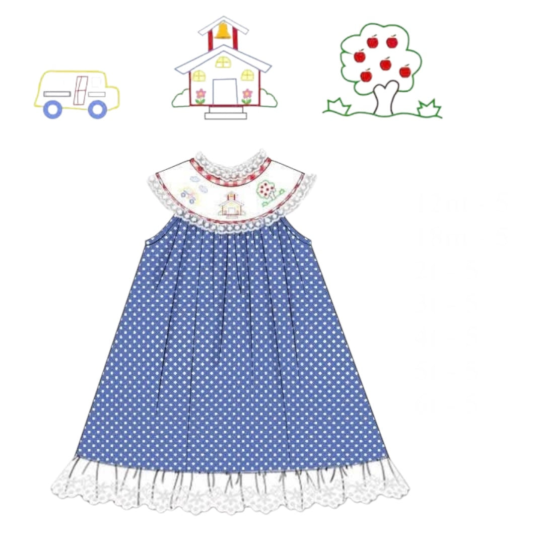 Hand Embroidered Back to School Dress