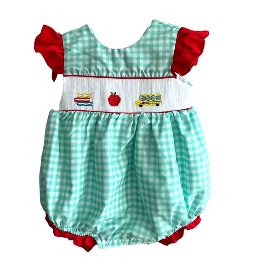 Hand smocked back to school bubble