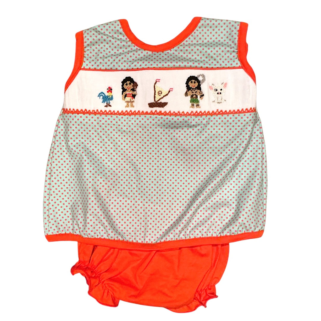 Handsmocked Island Friends Bloomer Set