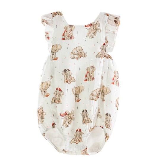 Alabama Crimson Tide organic muslin baby shortall with team-themed puppy print