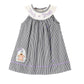 Halloween Striped "Trick Or Treat" Smock Embroidered Baby Girl Dress