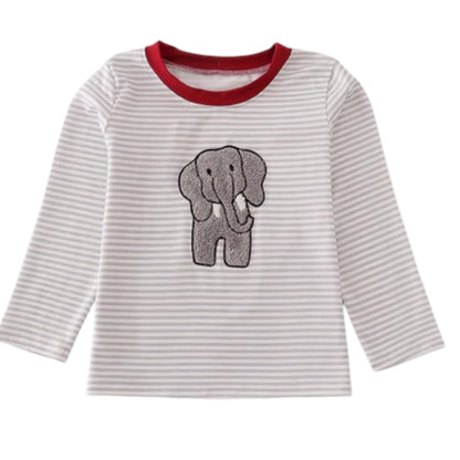 Alabama Elephant French Knot Striped Top