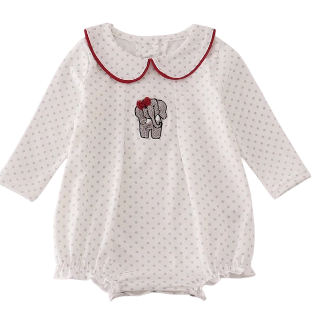 ALABAMA POLKA DOT ELEPHANT FRENCH KNOT BUBBLE