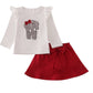ALABAMA POLKA DOT ELEPHANT FRENCH KNOT BOW SKORT SET