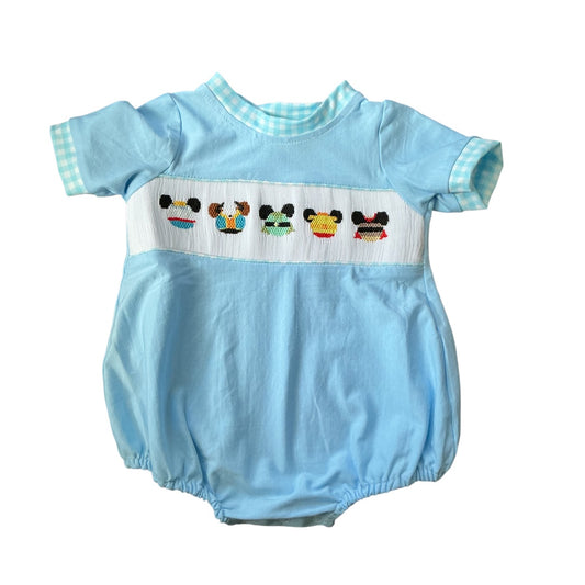 Handsmocked Boys Mouse character diaper set