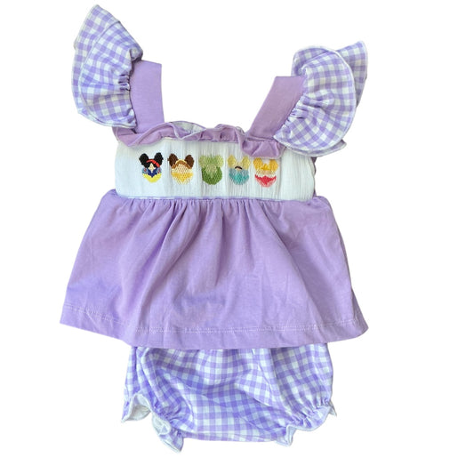 Handsmocked Mouse Princess bloomer set