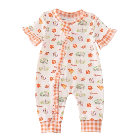 CLEMSON FOOTBALL BABY GIRL ROMPER