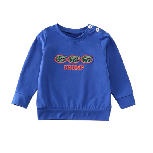 BLUE CHOMP EMBROIDERY BOY TOP Gators