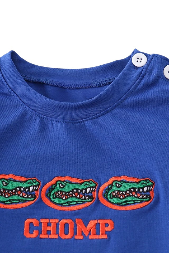 BLUE CHOMP EMBROIDERY BOY TOP Gators