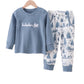 BLUE CHRISTMAS  VINTAGE REINDEER EMBROIDERY PANTS SET