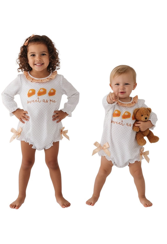 CREAM SWEET AS PIE FRENCH KNOT RUFFLE BUBBLE