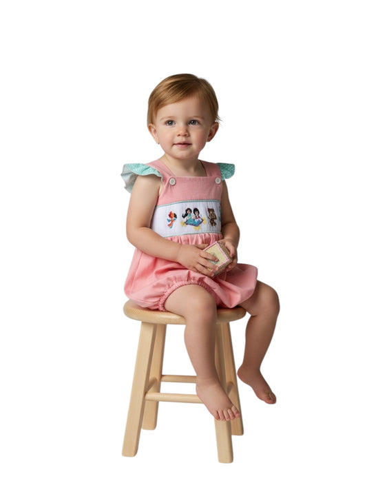 Handsmocked A whole New World -Bubble with ruffle back