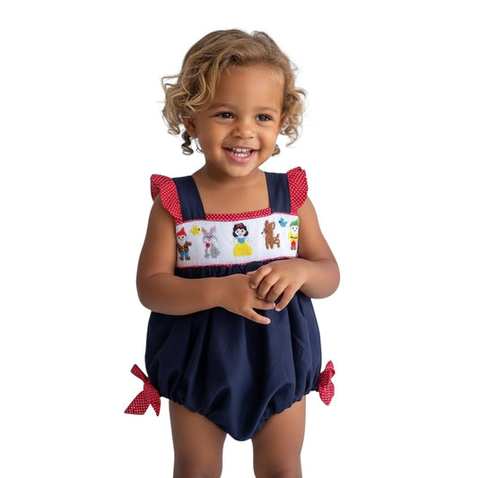 Snow Queen  and friends handsmocked bubble