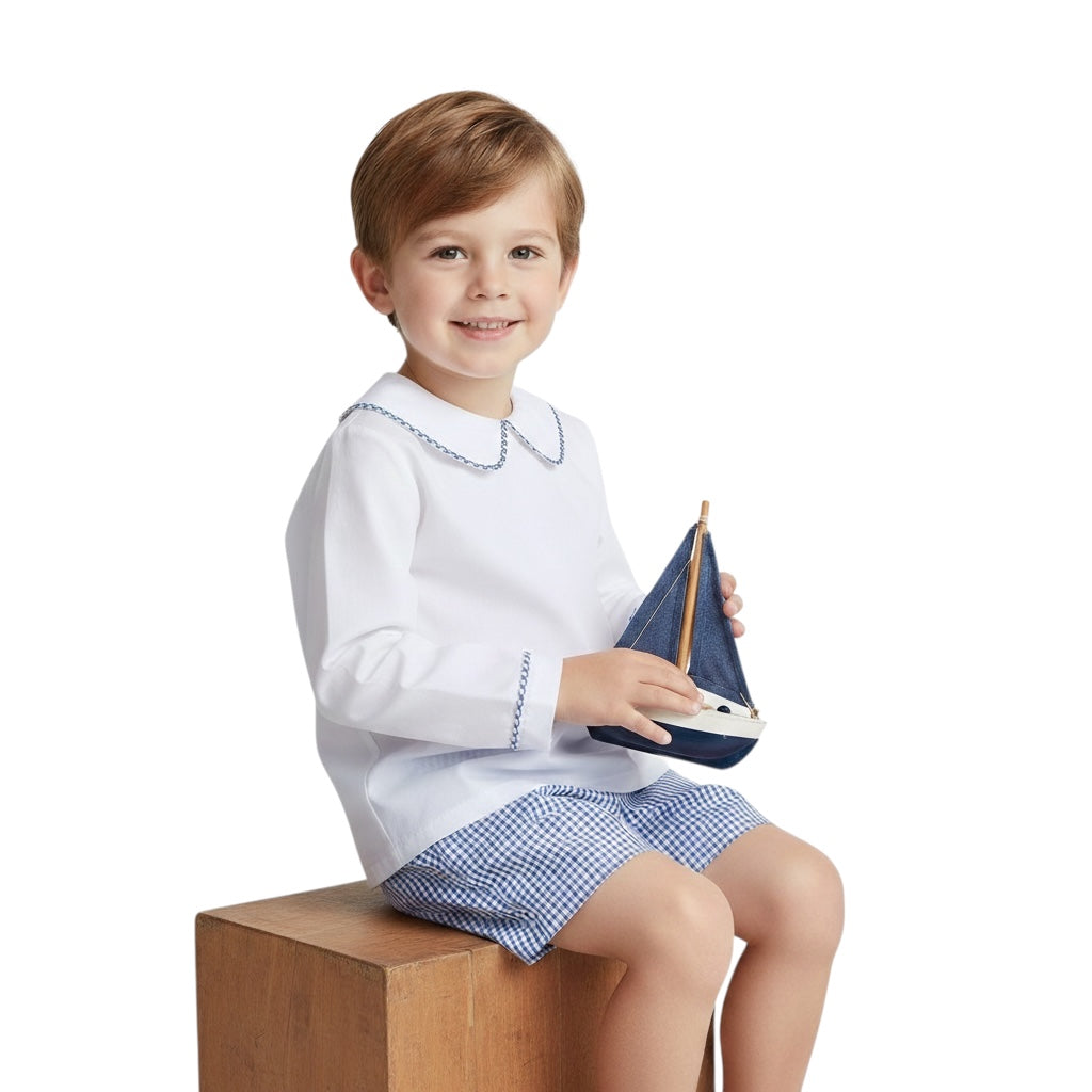Madison Boy suit- Royal Blue Gingham Square