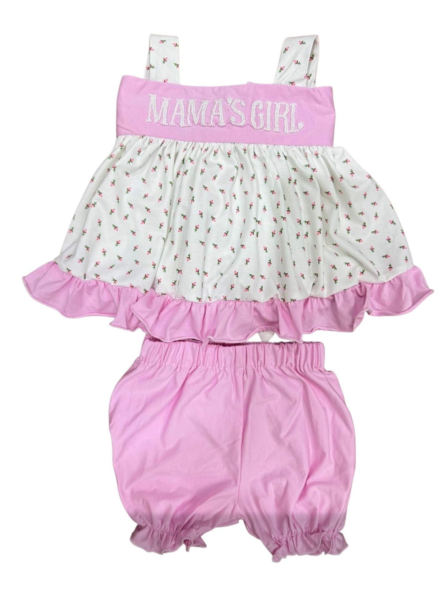 Mama’s Girl French knot bubble bloomer set