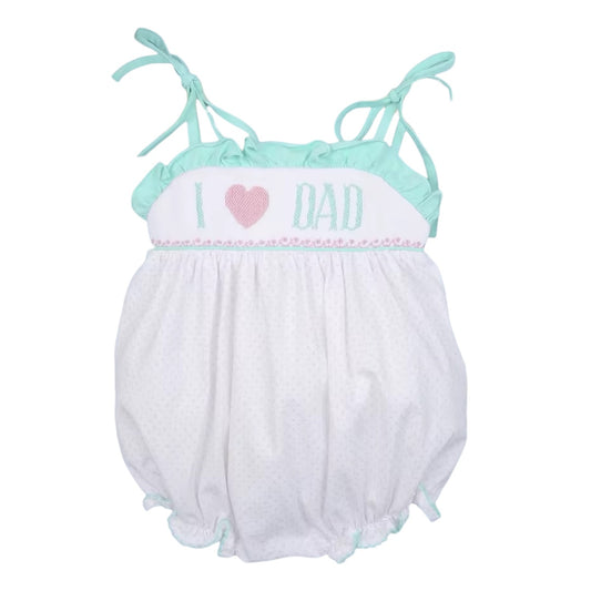 Hand Smocked I love Dad bubble
