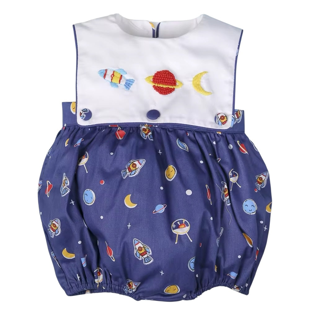 Universe embroidery boy short bubble