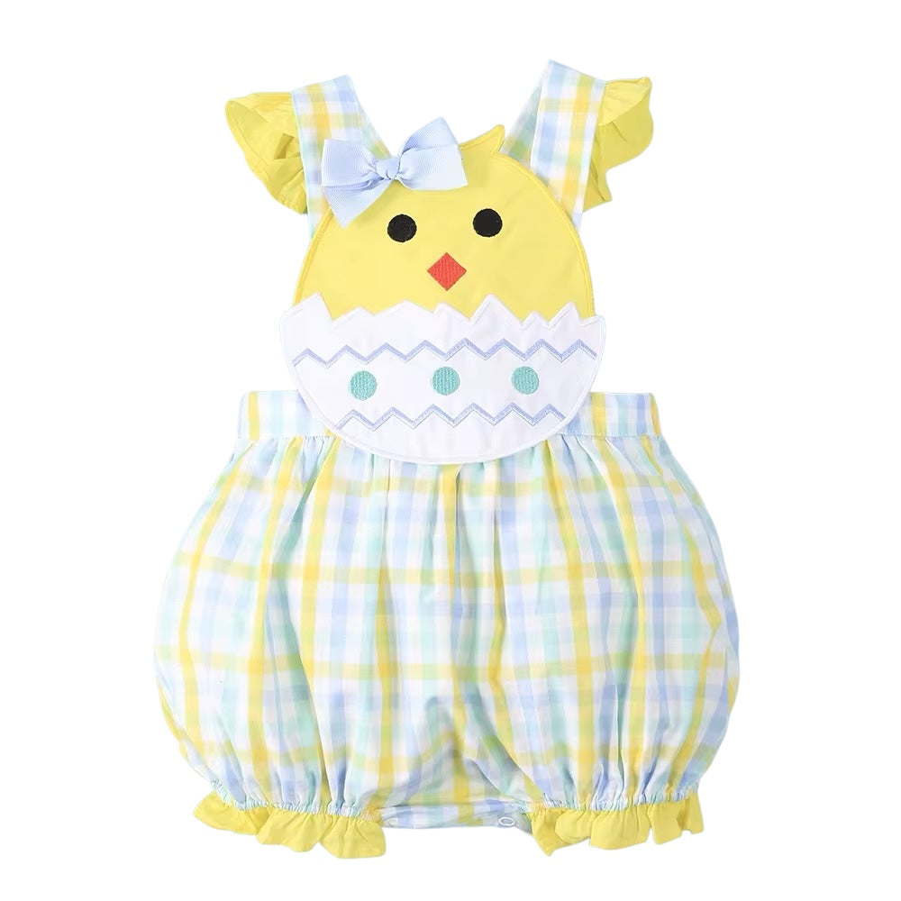Appliqued girl bubble duck with  ruffle