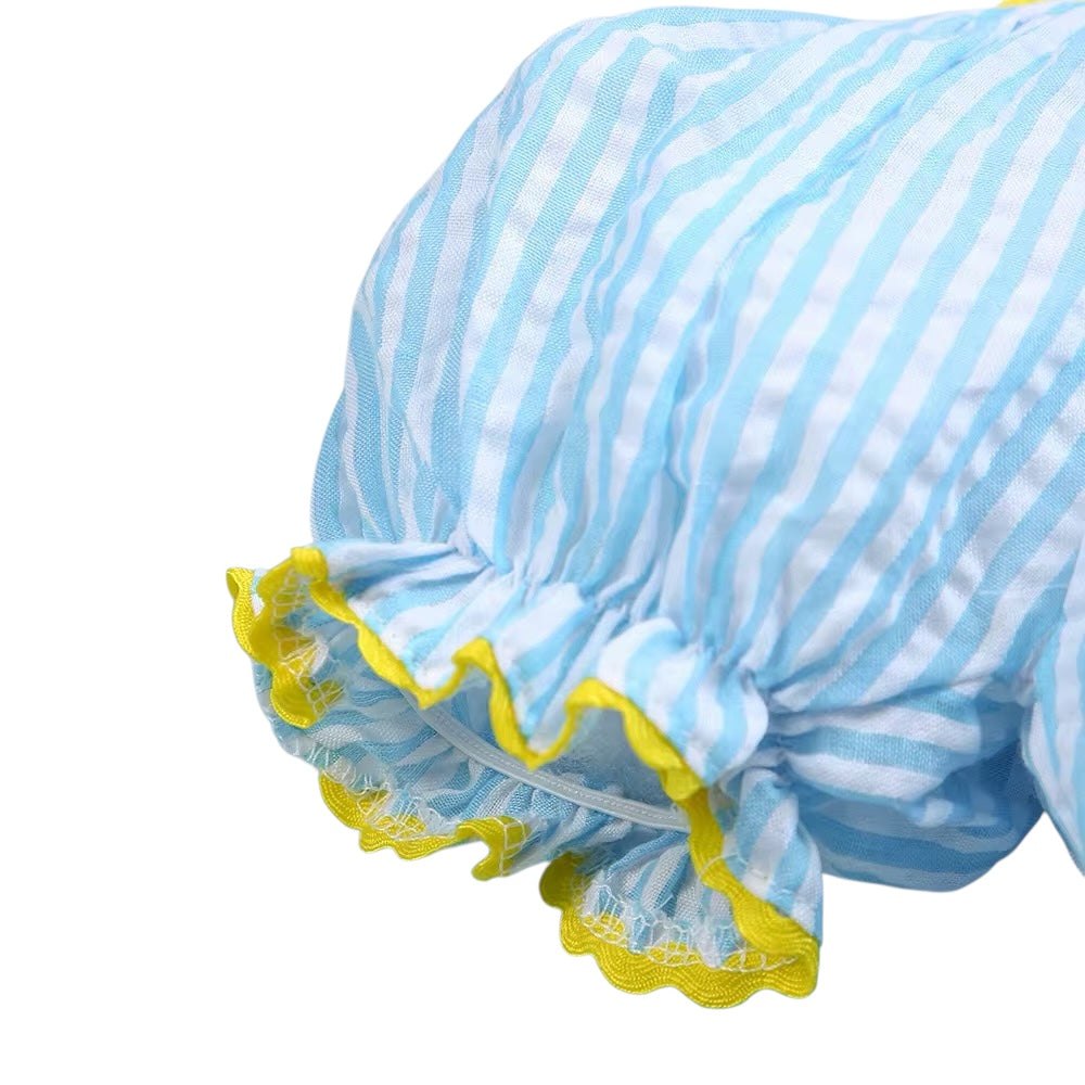Hand Smocked animal  seersucker baby bubble for girl