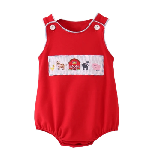 RED FARM SMOCKED BUBBLE