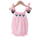 PINK CHARACTER EMBROIDERY RUFFLE BUBBLE