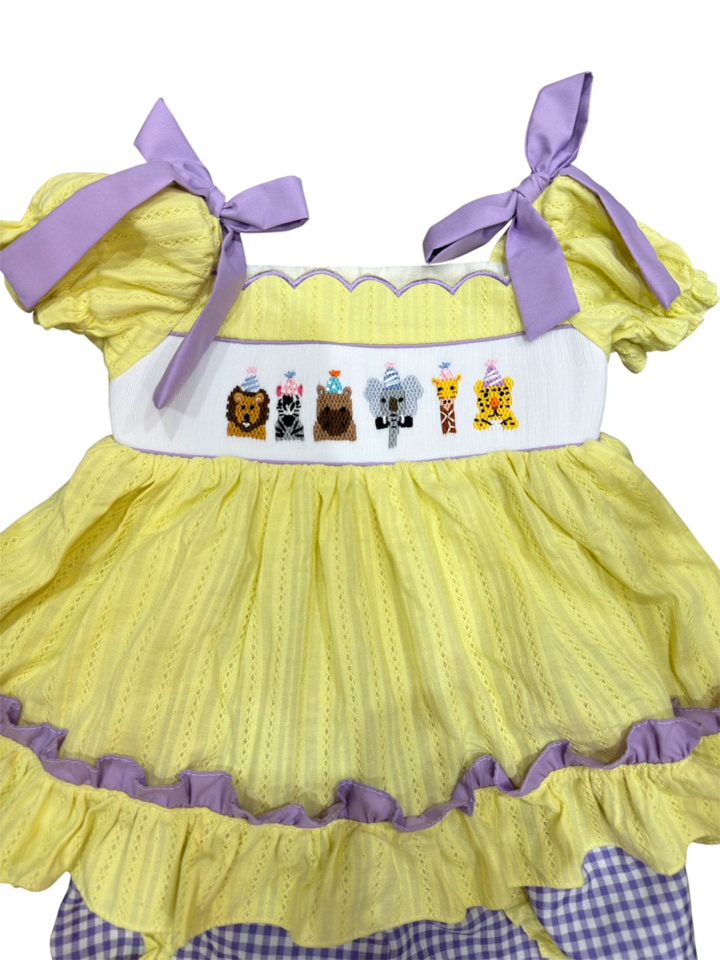 Handsmocked Party Animal Short Set