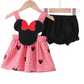 RED CHARACTER EMBROIDERY GINGHAM BLOOMER SET