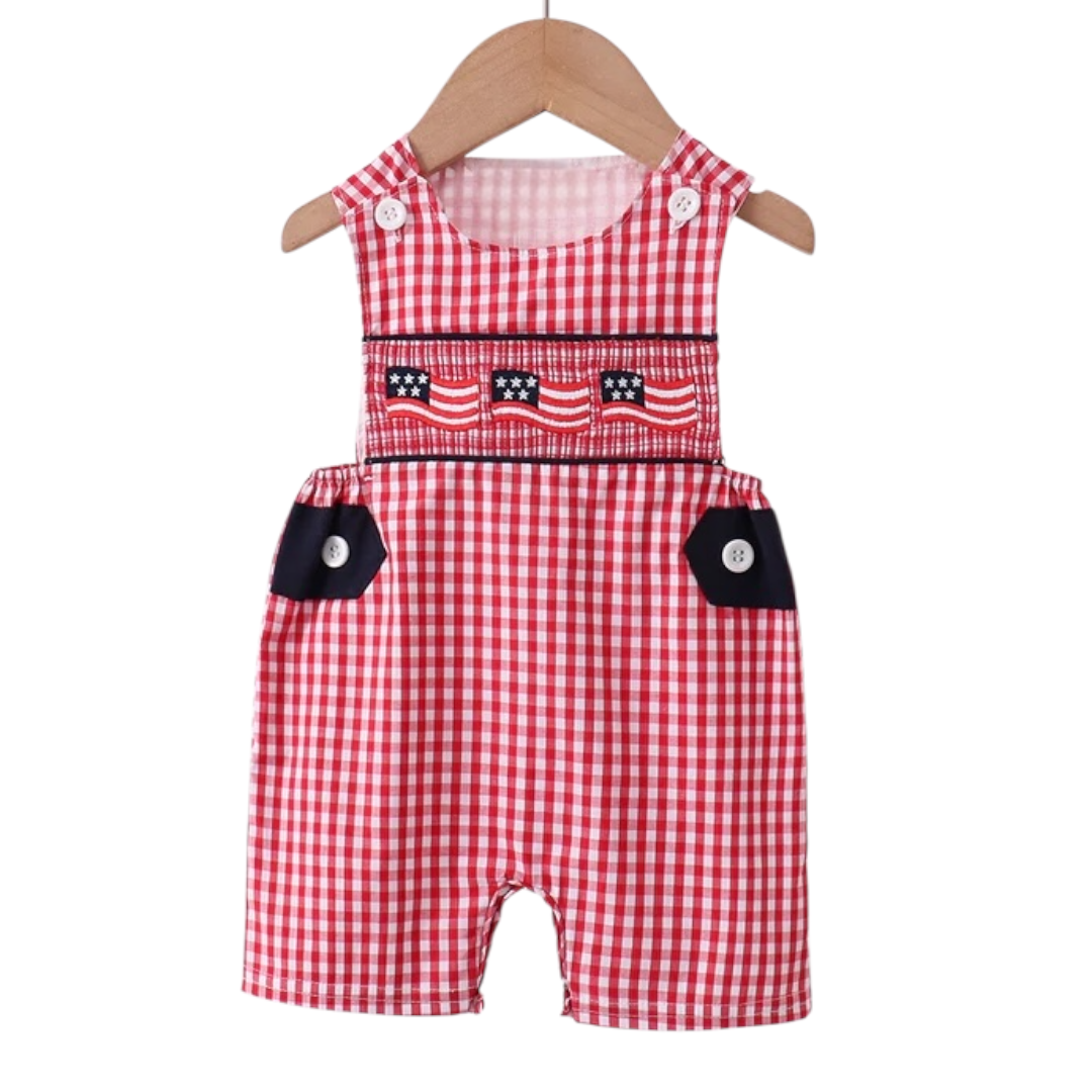 RED FLAG SMOCKED GINGHAM JONJON