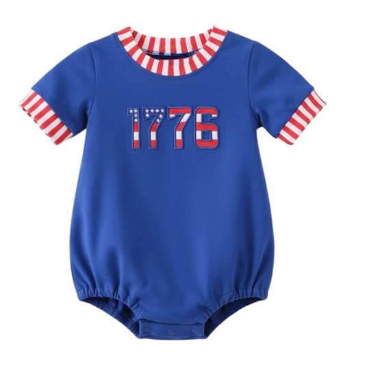 BLUE 1776 FLAG EMBROIDERY BUBBLE