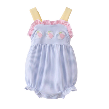 BEACH BALL EMBROIDERY RUFFLE STRIPE BUBBLE