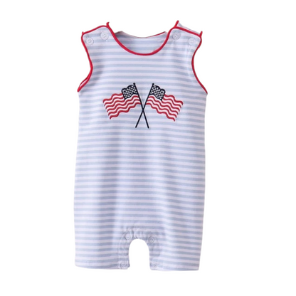 RED FLAG EMBROIDERY STRIPE JONJON