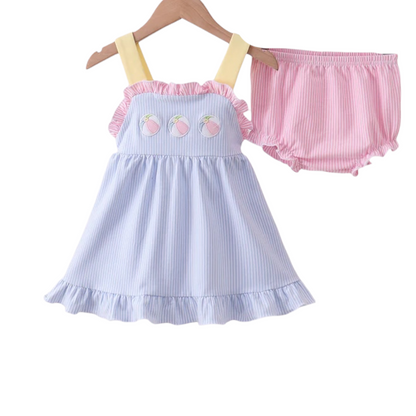 BEACH BALL EMBROIDERY RUFFLE BLOOMER SET