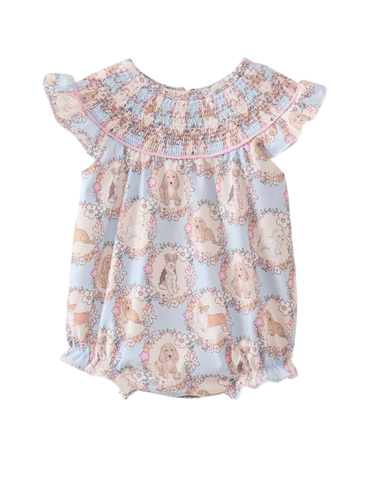 PINK PUPPY FLORAL SMOCKED RUFFLE BUBBLE