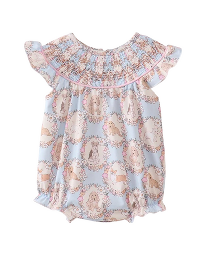 PINK PUPPY FLORAL SMOCKED RUFFLE BUBBLE