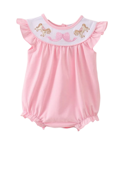 PINK CAROUSEL EMBROIDERY RUFFLE BUBBLE