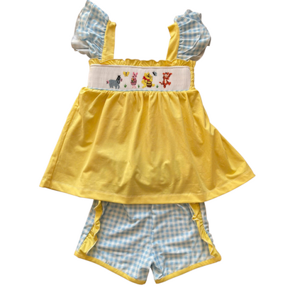 Pooh and Friends Handsmocked short Set