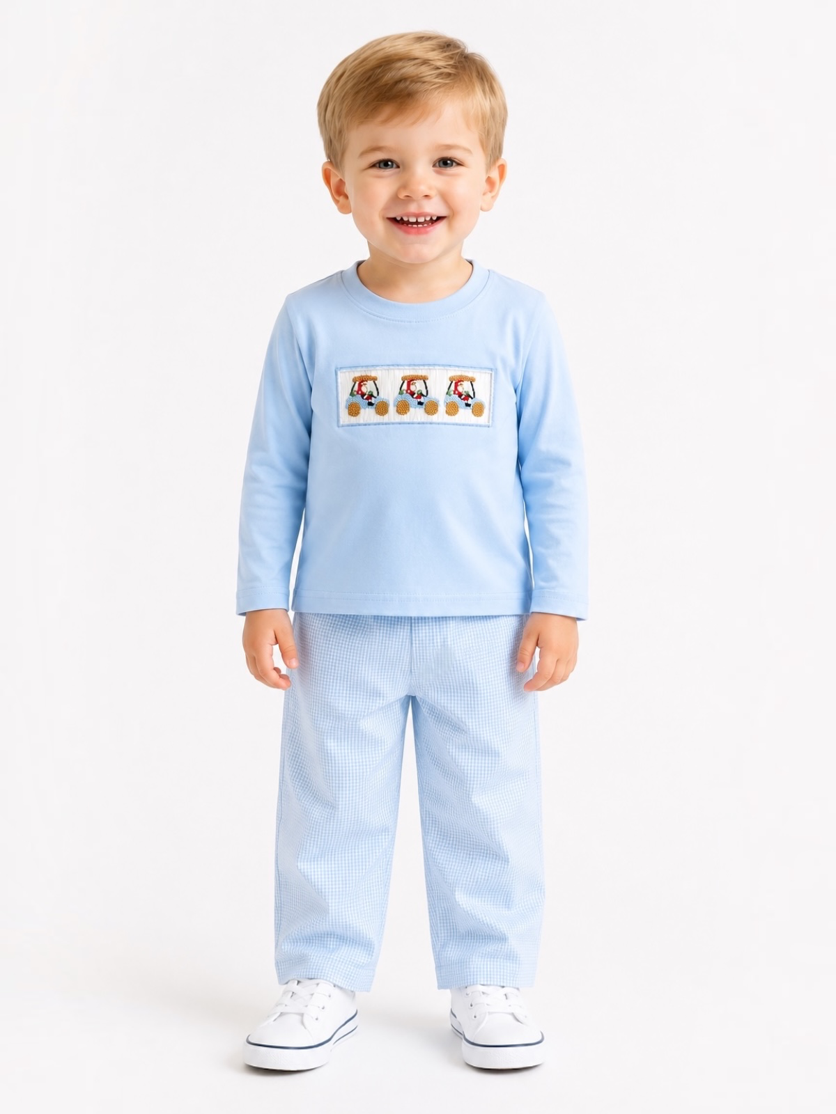 Handsmocked  Santa Golf Christmas set
