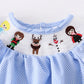 Frozen Embroidered Polka Dot Girls Smocked Romper