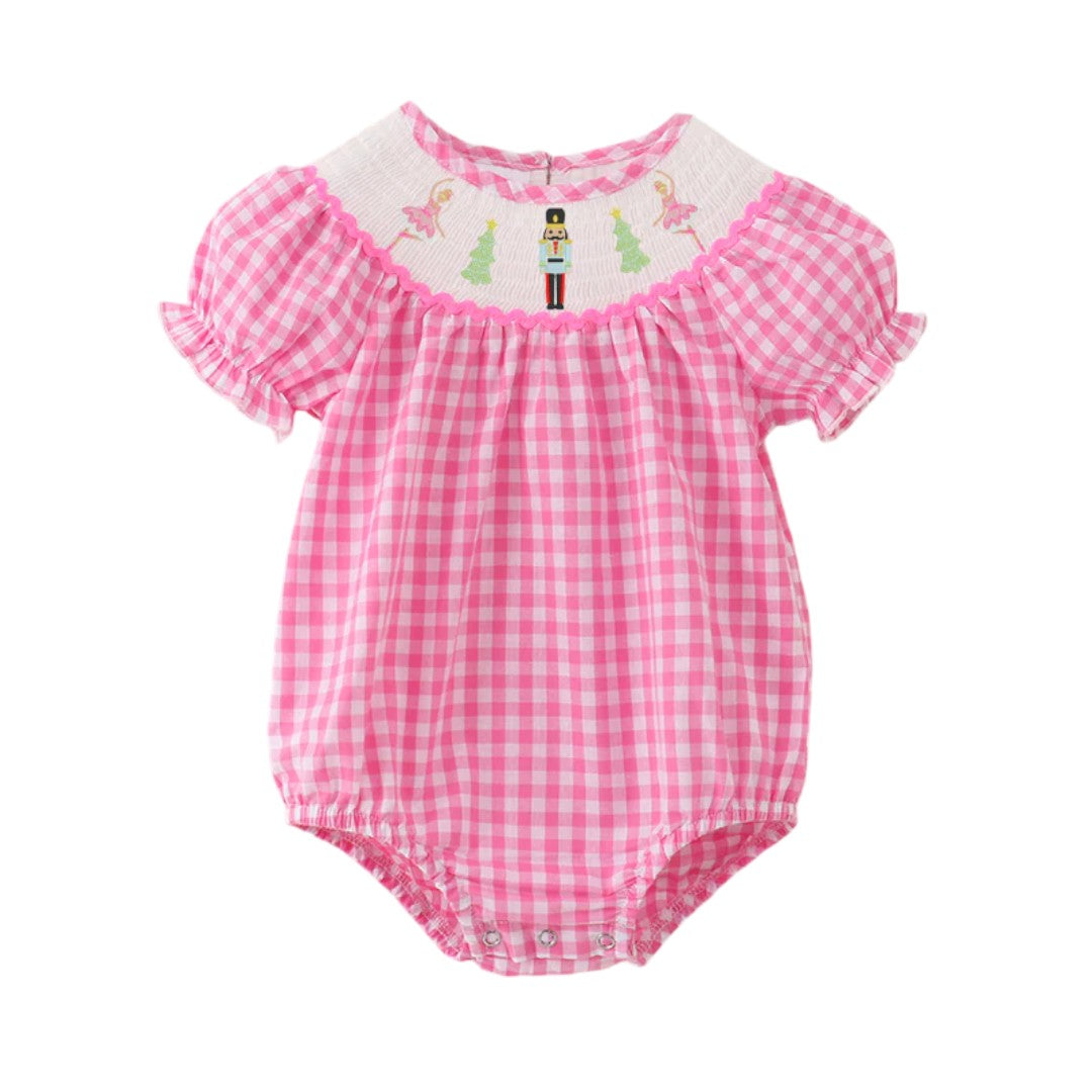 Pink Plaid Smocked Nutcracker Ballet Bubble