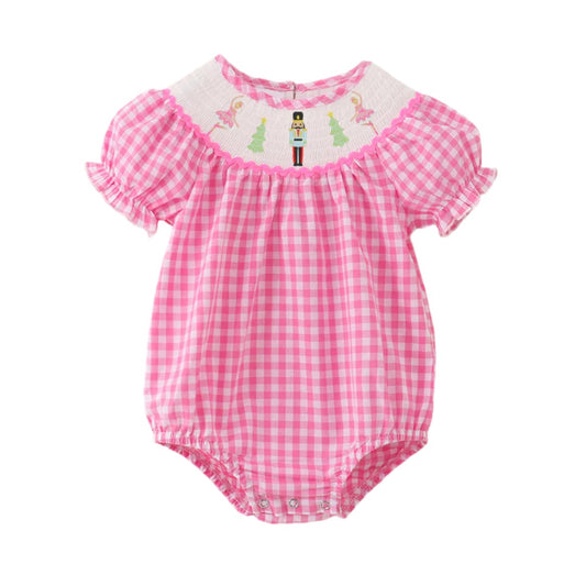Pink Plaid Smocked Nutcracker Ballet Bubble