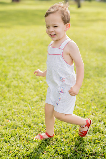 Embroidered Patriotic Shortall