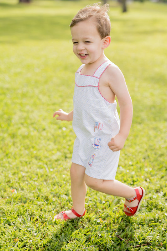 Embroidered Patriotic Shortall