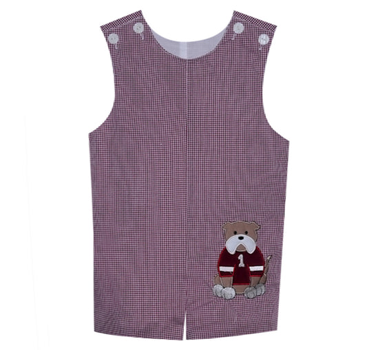 Maroon/White Shortall with Applique
